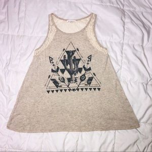 Moon Child Cactus Tank Beige Size Large